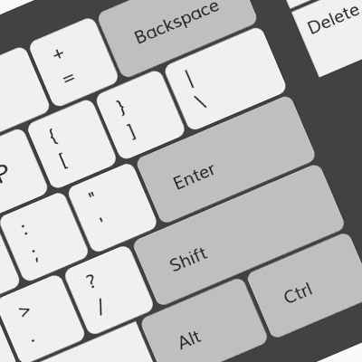 slanted image of keyboard